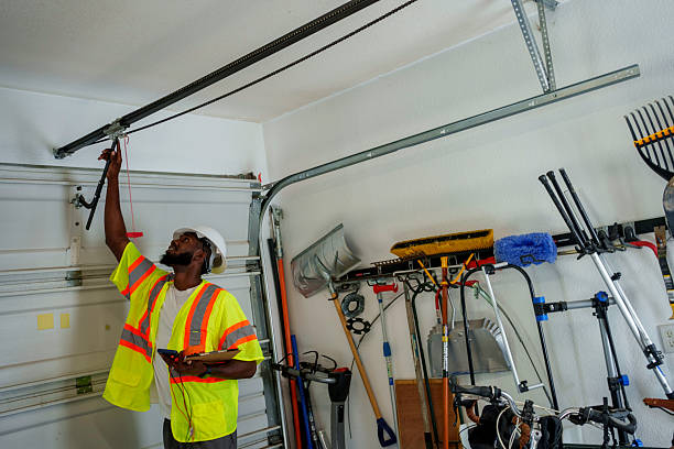 Professional Garage Door Maintenance technician working in Channelview, TX